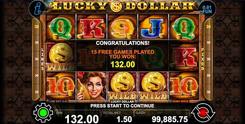 Lucky Dollar gameplay — 5×3 Wild West gold mining slot by CT Gaming